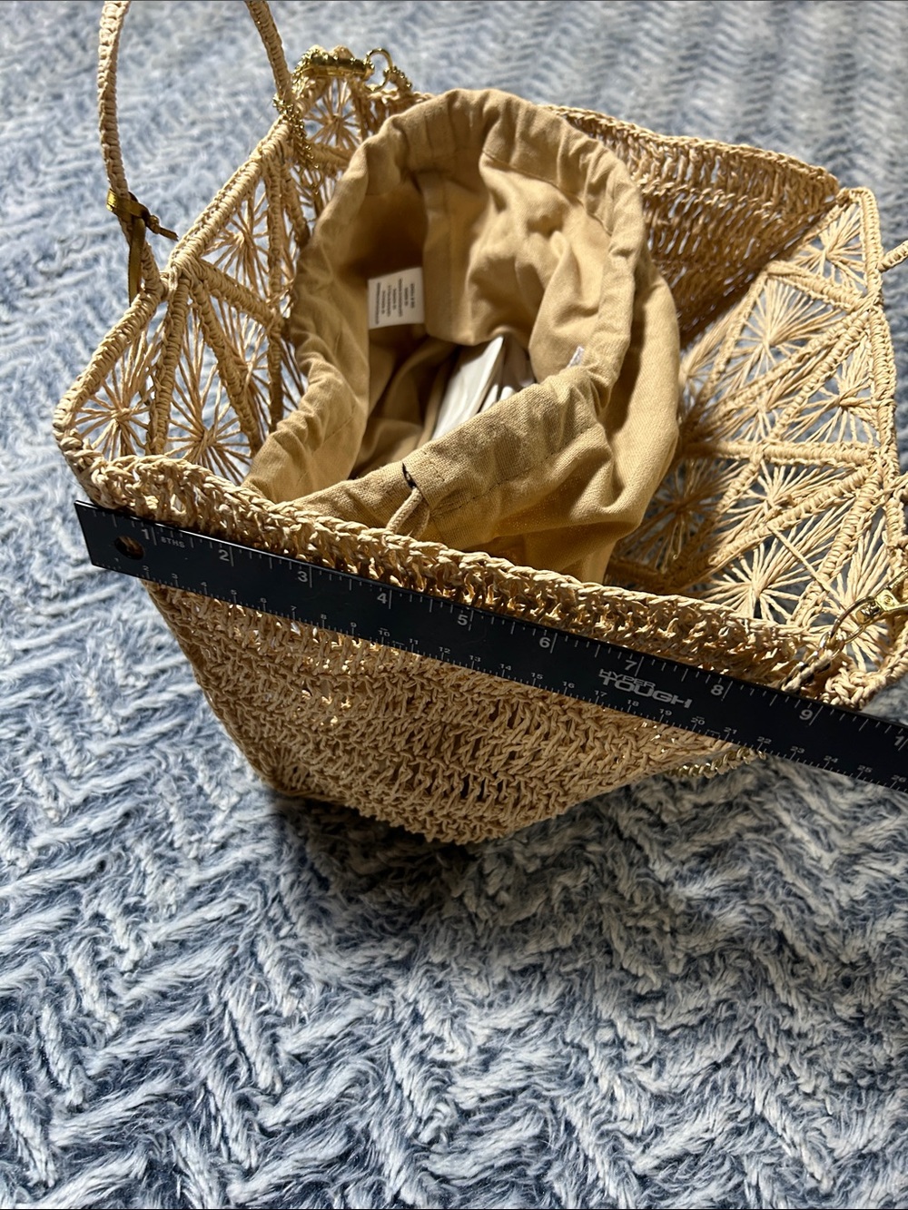 House of Harlow 1960 Woven Geometric Straw Shoulder Bag in Natural NWT - Picture 4 of 13